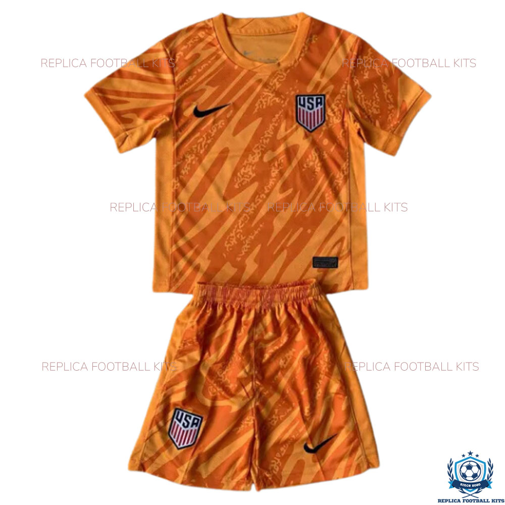 USA Orange Goalkeeper Kid Replica Kits 2024