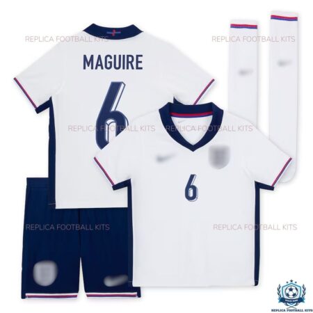 England Home Kid Replica Kits 2024 MAGUIRE 6 - Front View