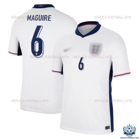 England Home Men Replica Shirt 2024 MAGUIRE 6 - Front View