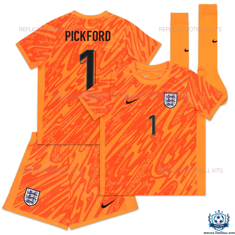 England Goalkeeper Kid Replica Kits 24/25 PICKFORD 1