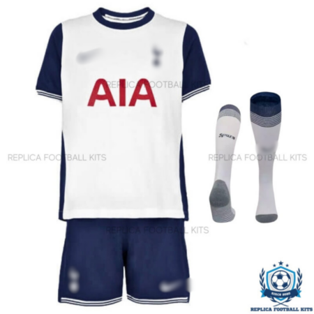 Tottenham Spurs Home Kid Replica Kit 24/25 - Front View With Sock blur