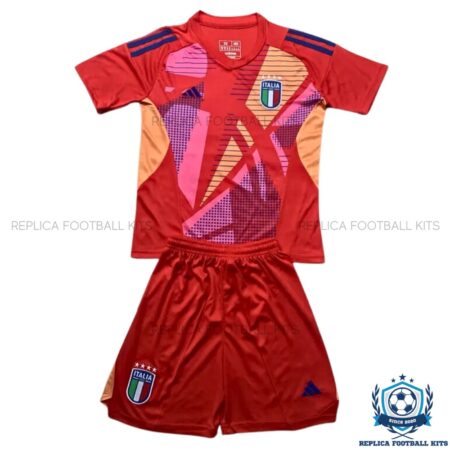 Italy Goalkeeper Red Kid Replica Kits 24/25