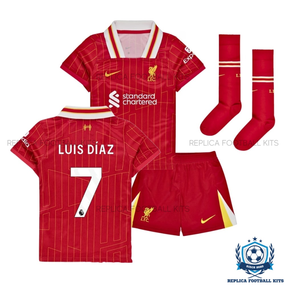 Liverpool Luis Díaz 7 Home Kid Replica Kit 24/25