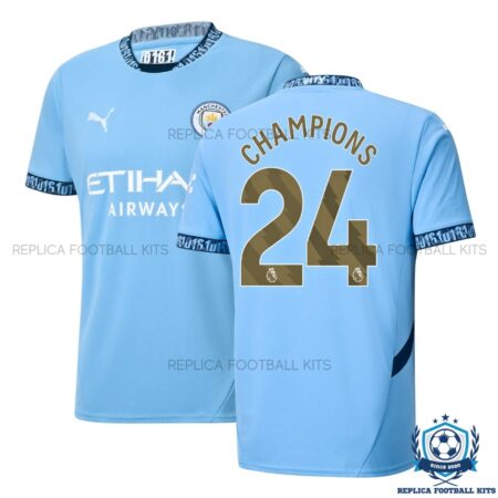 Manchester City Champions 24 Home Men Replica Shirt 24/25