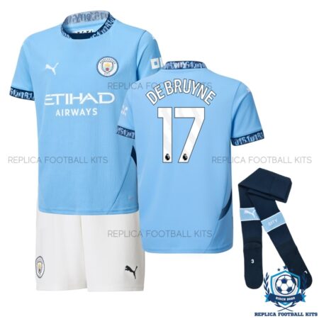 Manchester City De Bruyne 17 Home Kid Replica Kit 24/25