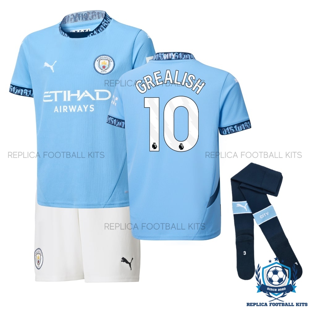 Manchester City Grealish 10 Home Kid Replica Kit 24/25