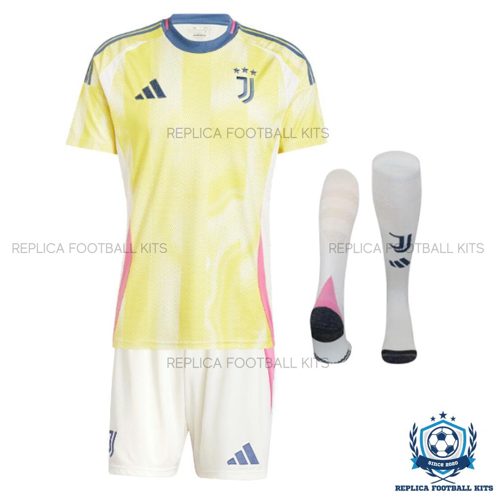 Juventus Away Kid Kit 2024-25 With Socks