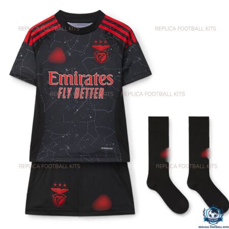 Front View Of RC Lens Home Kid Replica Football Kits 24/25 - front view