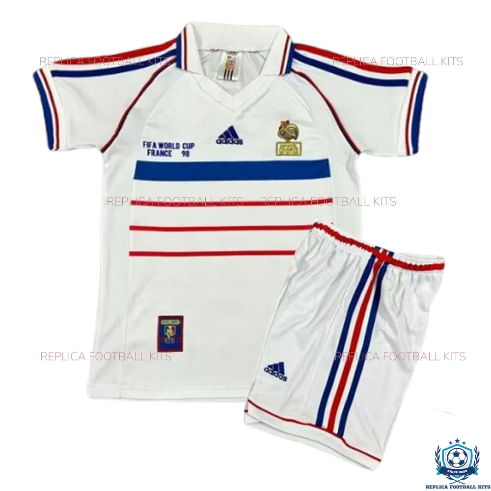 France Away Kid Replica Kits 1998