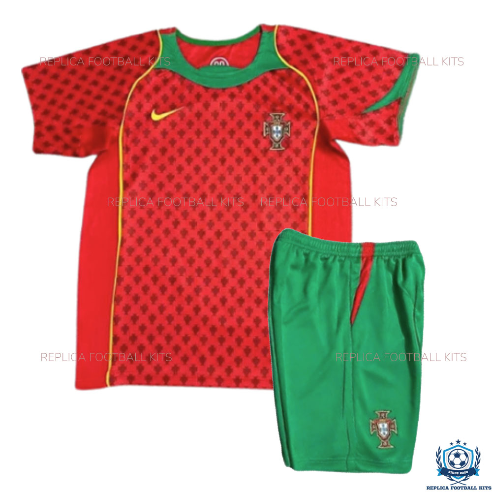 Retro Portugal Home Kid Replica Kit 2004