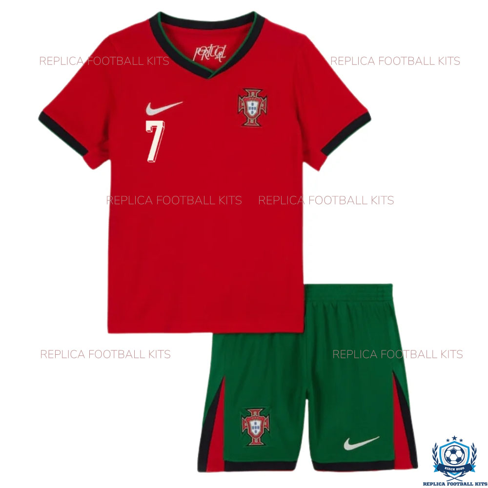 Portugal Home Kid Replica Kit 2024 RONALDO 7