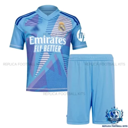Real Madrid Blue Goalkeeper for Men and Kid Replica Football Kit 2024/25 - Front View