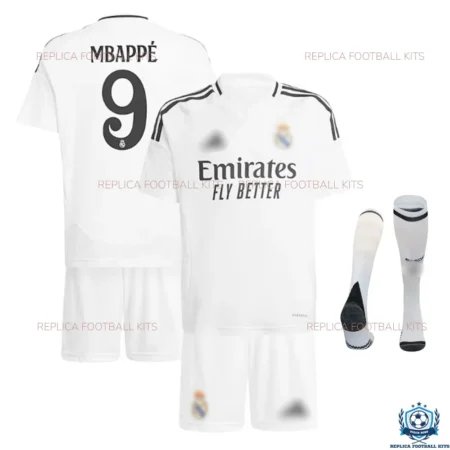 Real Madrid MBAPPÉ 9 Home Kids Replica Football Kit 2024/25 - Over View