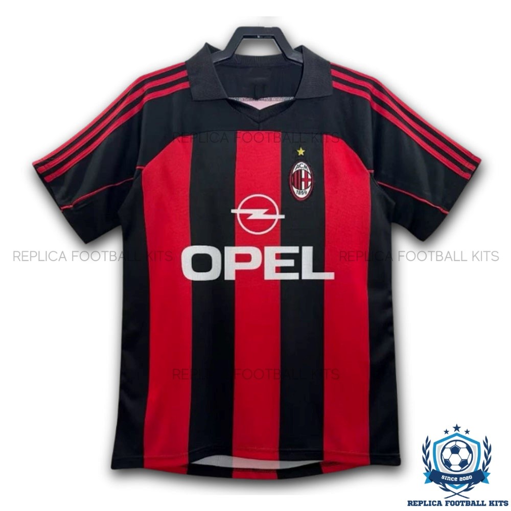 Retro AC Milan Home Men Replica Shirt 01/02 - Front View