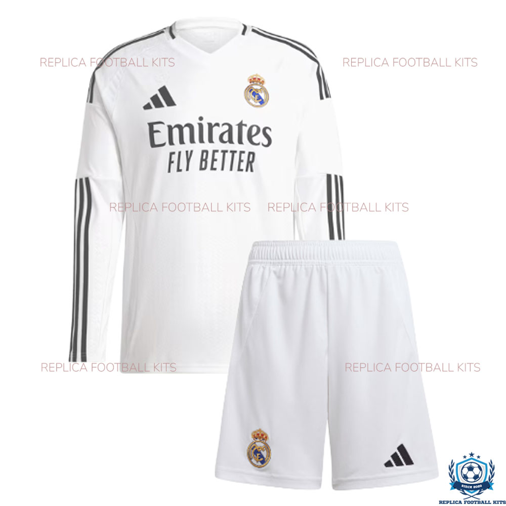 Real Madrid Home Kids Replica Kit 24/25 Long Sleeve