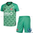 Front View Of Sunderland Green Goalkeeper Kids Replica Kits 24/25
