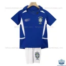 Retro Brazil Away Kids Replica Kit 2002 - Front View