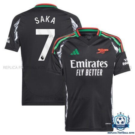 Arsenal Away Men Replica Football Shirt 2024-25 SAKA 7 Printed