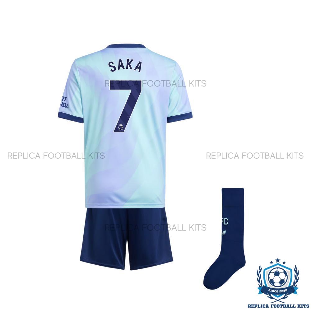 Arsenal Third Kid Replica Football Kit 24-25 SAKA 7 Printed