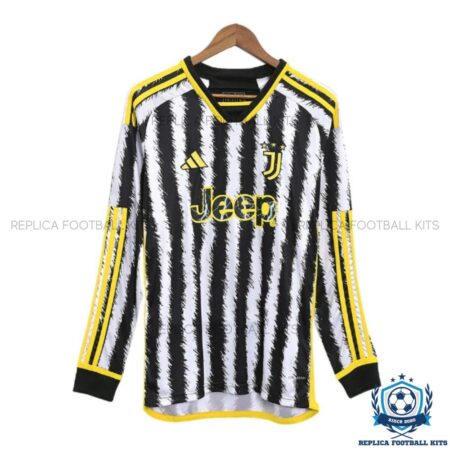 Juventus Home Men Replica Football Shirt 2023-24 Long Sleeve