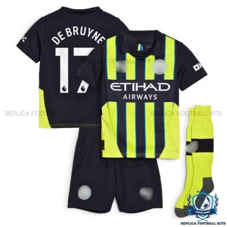 Manchester City DE BRUYNE 17 Away for Men and Kid Replica Football Kit 24-25 - Front View