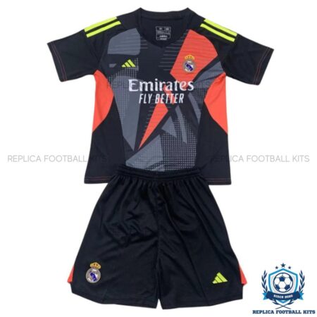 Real Madrid Black Goalkeeper Kids Replica Football Kit 2024/25