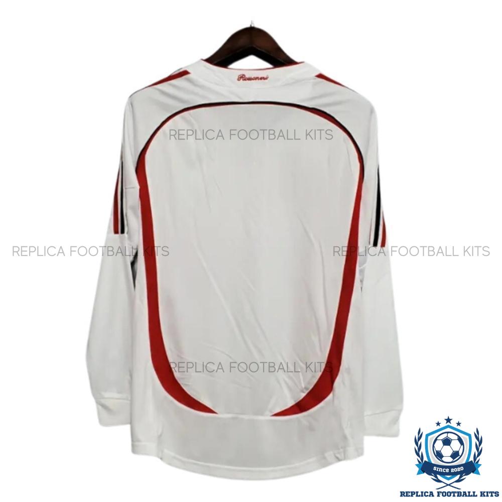 Retro AC Milan Away Men Replica Football Shirt 2006-7 Long Sleeve - Back view