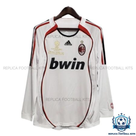 Retro AC Milan Away Men Replica Football Shirt 2006-7 Long Sleeve