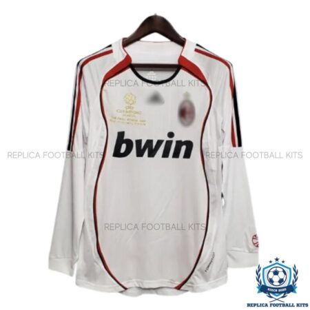 Retro AC Milan Away Men Replica Football Shirt 2006-7 Long Sleeve - Front View