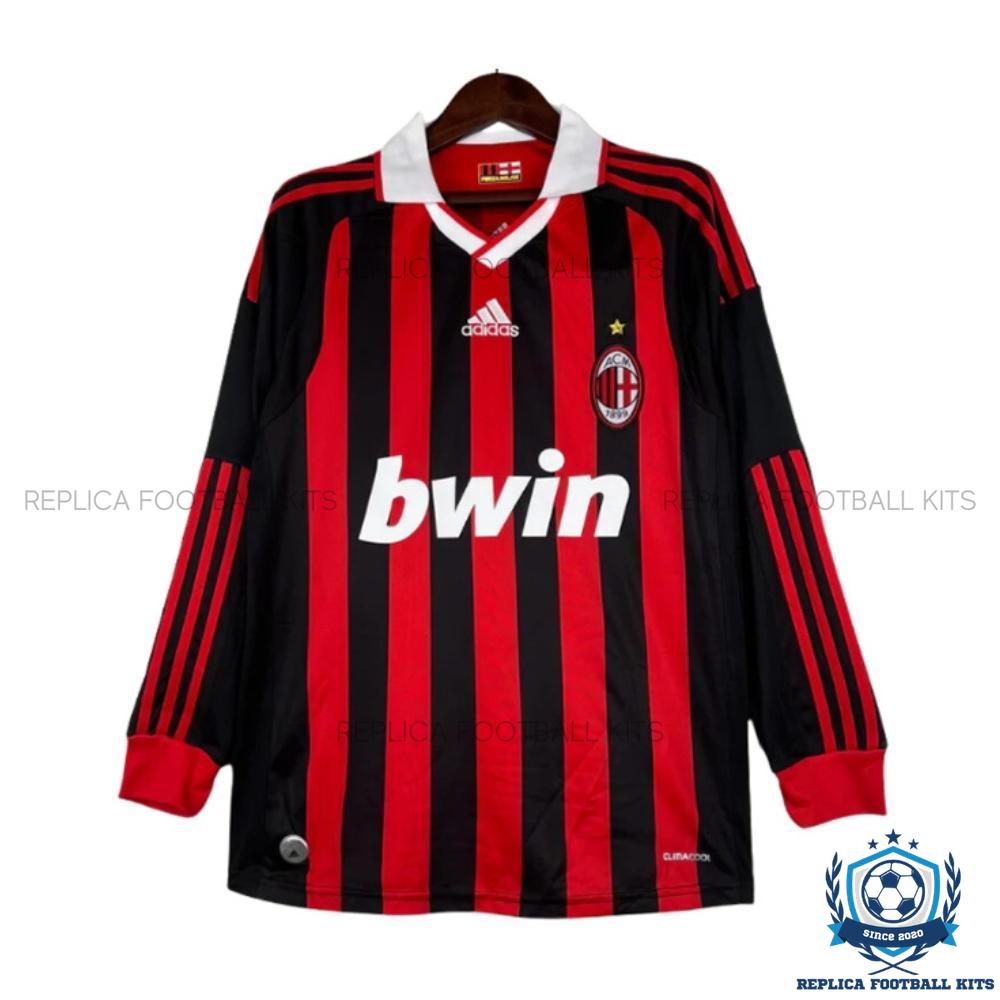 Retro AC Milan Home Men Replica Shirt 2006-7 Long Sleeve - Front View