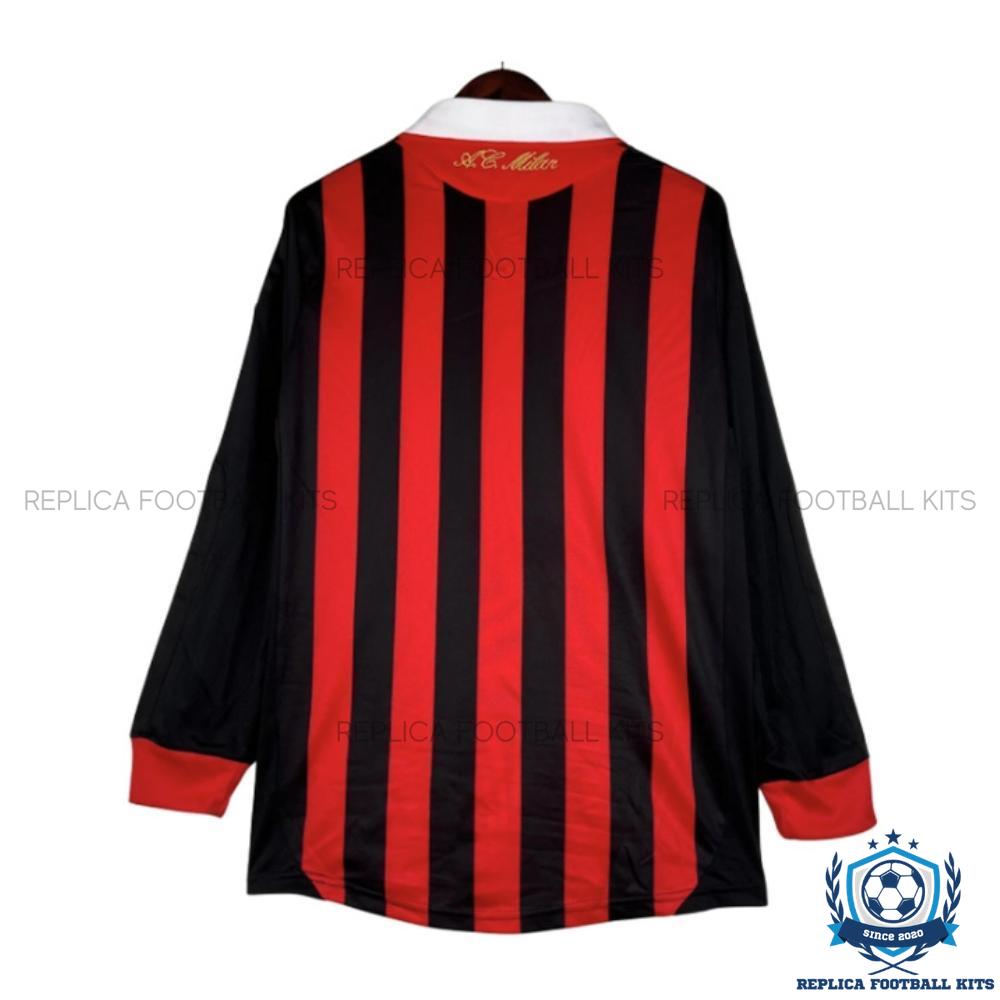 Retro AC Milan Home Men Replica Shirt 2006-7 Long Sleeve - Back View