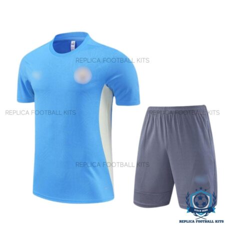 Manchester City Blue Training Kid Replica Football Kit 2024-25 - Front View