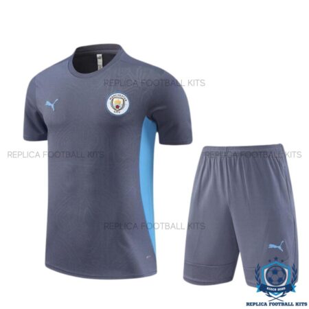 Manchester City Gray Training Kid Replica Football Kit 2024-25 - Front View