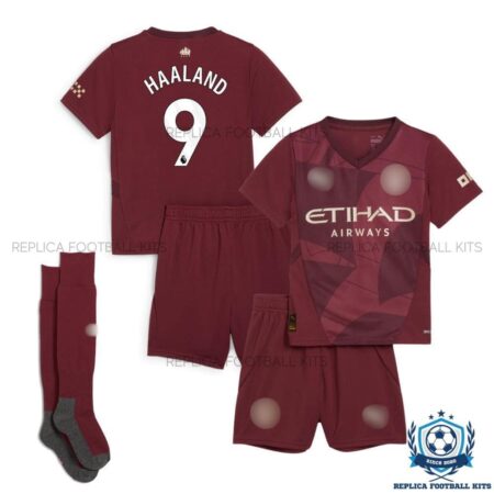 Manchester City HAALAND 9 Third for Men and Kid Replica Football Kit 24-25 - Front View