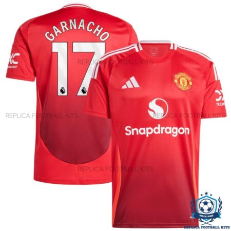 Manchester United Home Men Replica Football Shirt 24-25 GARNACHO 17 Printed