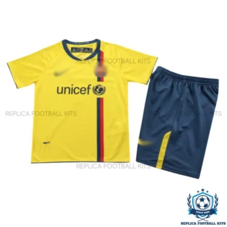 Retro Barcelona Away Kids Replica Kit 2008/09 - Front View