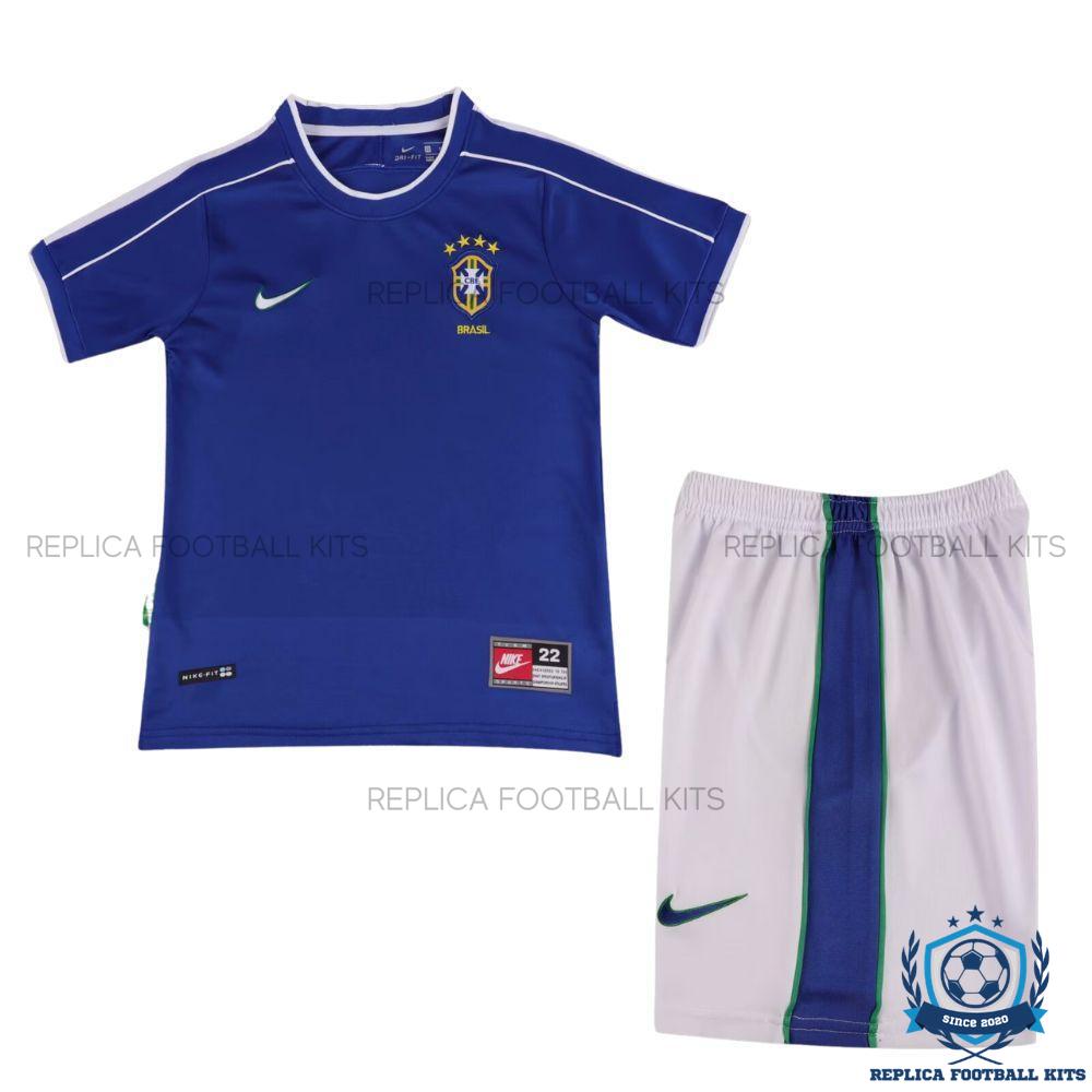 Retro Brazil Away Kids Replica Kit 1998