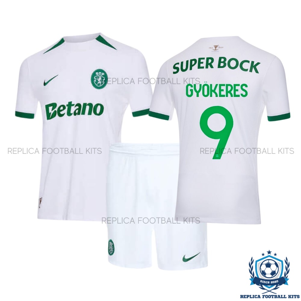 OverView Of Sporting CP Gyökeres 9 Away Kid Replica Kit 24/25 - Overview