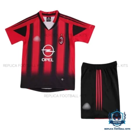 Retro AC Milan Home Kids Replica Kit 2004/05 - Front View