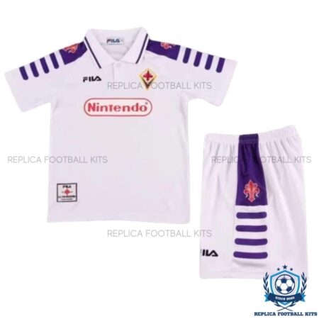 Retro ACF Fiorentina Away Kids Replica Kit 1998/99 - Front View