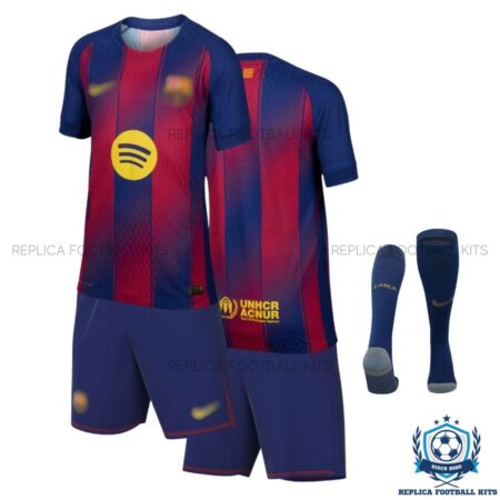 Barcelona Home Kids Replica Football Kit 2025/26 - overview with socks