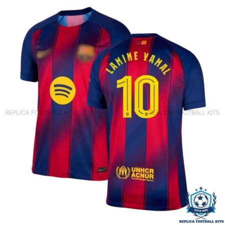 Barcelona Lamine Yamal 10 Home Men Replica Shirt 25/26 - front view