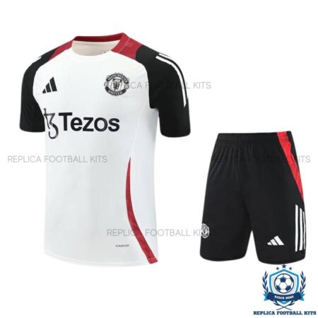 Manchester United Red White Training Kid Replica Kit 24/25 - Front view