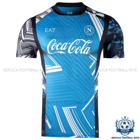 Napoli BLue Pre Match Men Replica Football Shirts 24/25 Front View