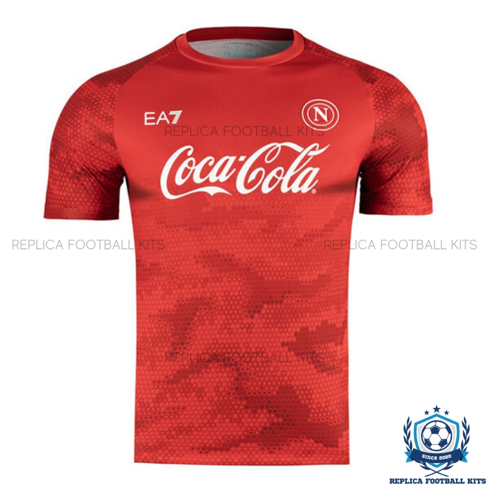 Napoli Red Pre Match Men Replica Football Shirts 24/25 Front View