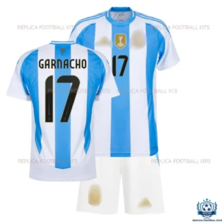 Argentina GARNACHO 17 Home Kid Replica Kits 24/25 - Over View no socks
