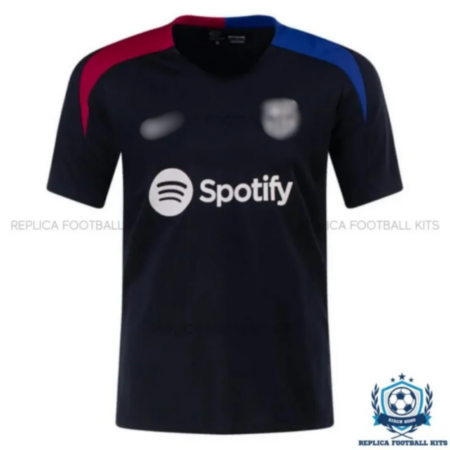 Barcelona Pre Match Black Training Men Replica Shirt 2024/25 - Front view