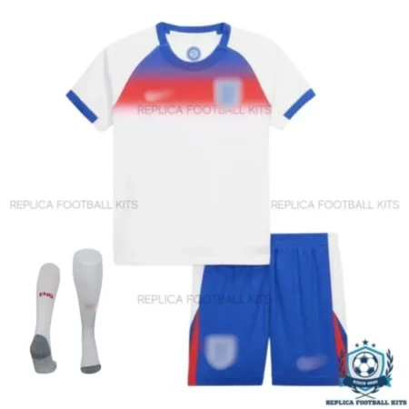 England Home Kid Replica Football Kit 25/26 - front view with socks