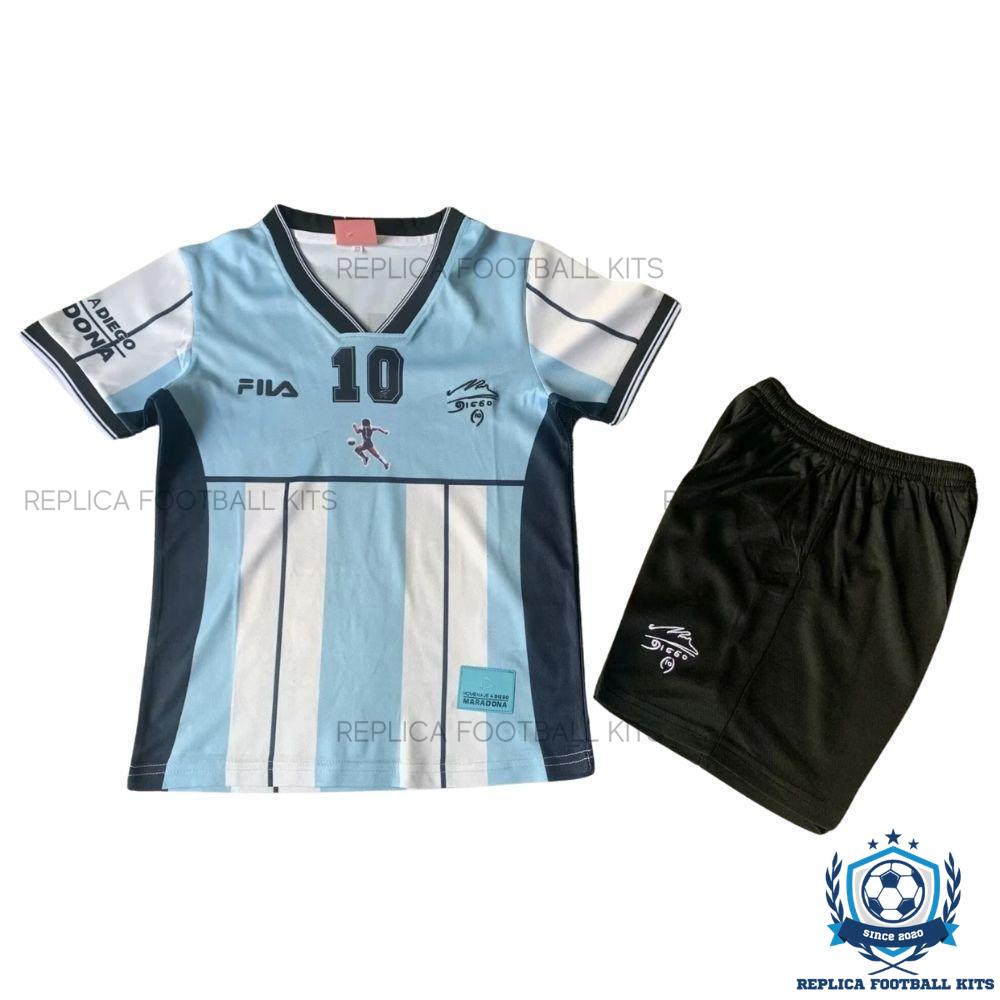 Retro Argentina Special Edition Kid Replica Kit 2001 MARADONA 10 - Front view