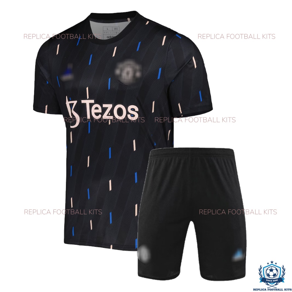 Manchester United Black Pre-match Kid Replica Kit